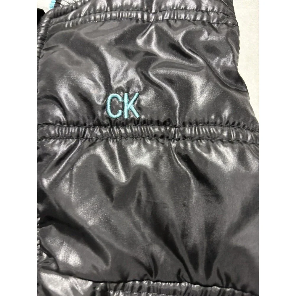 Calvin Klein Jeans Baby Boys 24 Months 2T Zippered Shiny Puffer Vest in Black